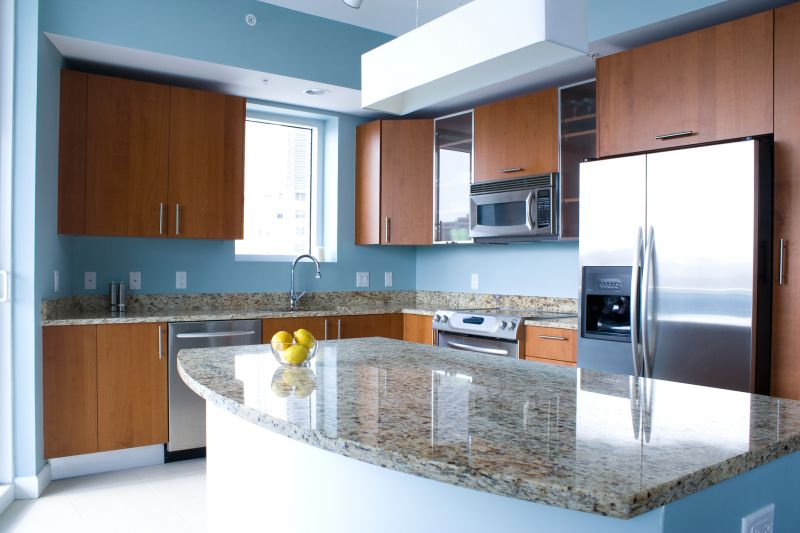 Modern kitchen with granite countertops